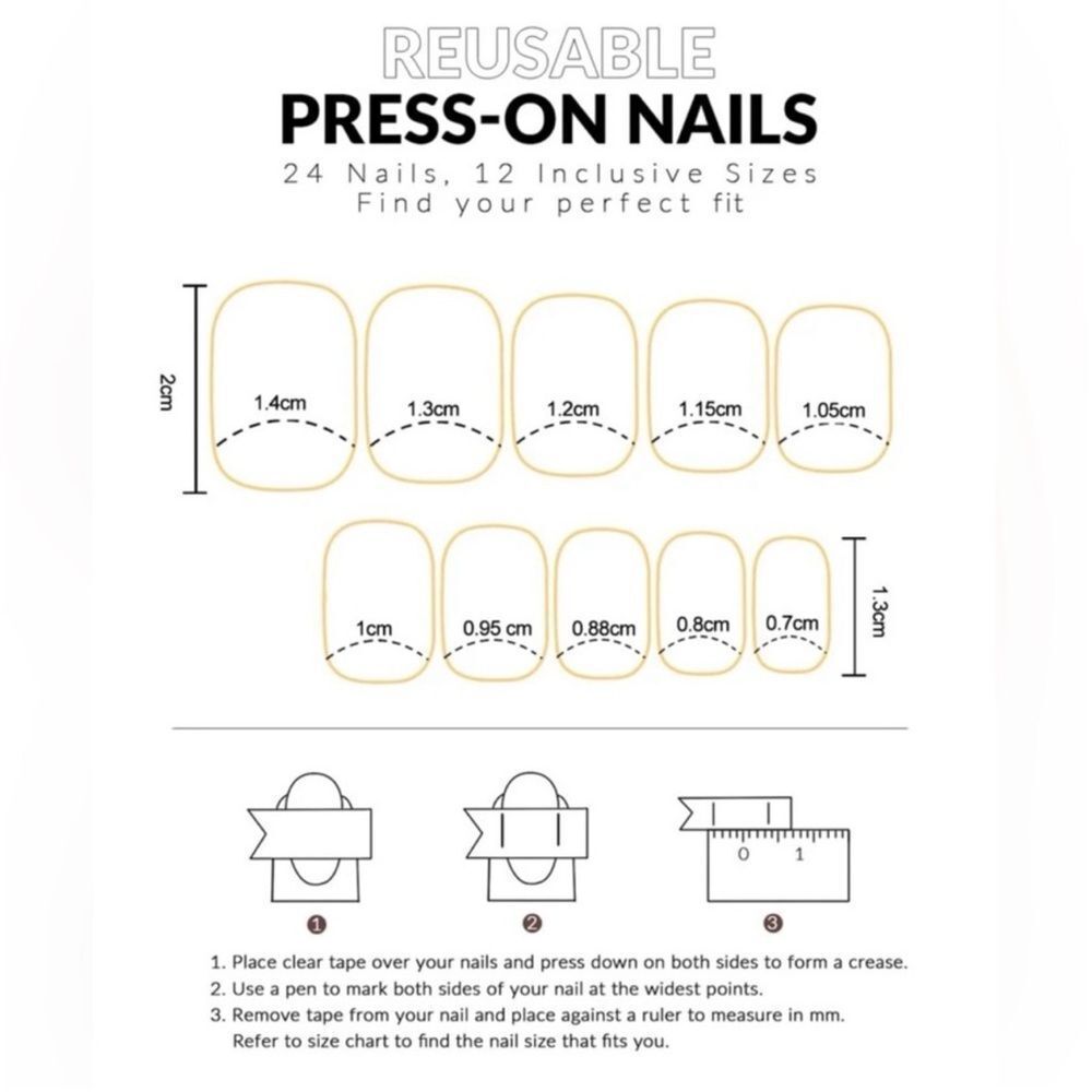 Y2K Indie Clean Girl White 24 Piece Square Press On Nails - Picture 5 of 9